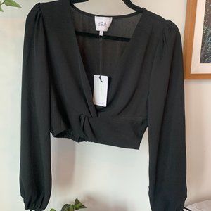 J.O.A. Twist Front Bell Sleeve Top